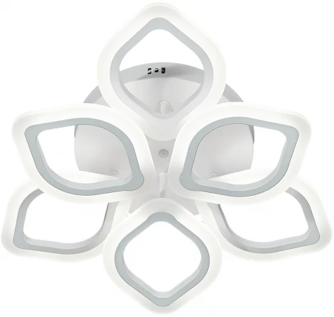 Люстра потолочная светодиодная Ella 10212/6 LED*84W White (ночной режим, 220V, пульт управления, цветы)