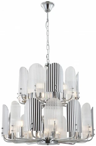 Подвесная люстра большая iLamp Dolce 15571-12 CR+MULT (220V, на цепи)