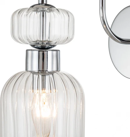 Бра Escada Gloss 1141/1A Chrome/Clear 1x60Вт E14, металл/стекло, хром/прозрачный (220V)