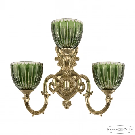 Бра Bohemia 7203 7203B16/2+1/210 G P1 U Clear-Green/H-1K