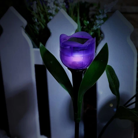 Грунтовый светильник на солнечной батарее Uniel USL-C-453/PT305 PURPLE TULIP (LED, цветы)