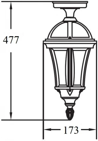 Потолочный светильник уличный Oasis Light ROMA S 95205SA Bl (220V, фонарь, IP44)