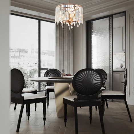 Подвесная люстра хрустальная на штанге Arte Milano Sorrento-2509 372509/5/250/400 GD (220V)