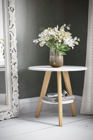 Стол журнальный ХОГ белый/дуб светлый от фабрики Mebelik