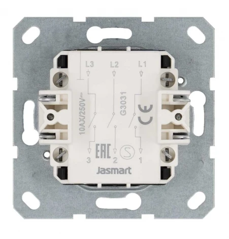 Выключатель трехклавишный (антрацит) Jasmart G-Classic G3031B