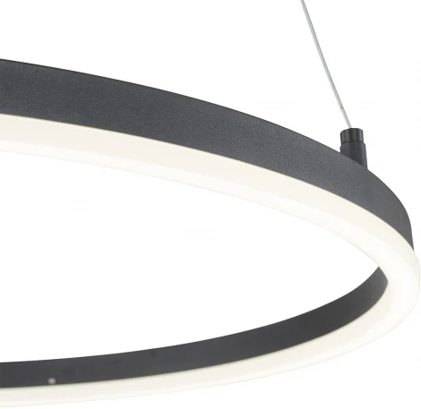 Подвесной светильник Escada Void 10254/1LED 43W Black APP (регулировка яркости, 220V, пульт управления, управление смартфоном, на тросе, кольцо)