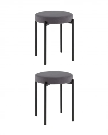 Табурет Бриф Original велюр темно-серый 2 шт. Stool Group УТ000042729
