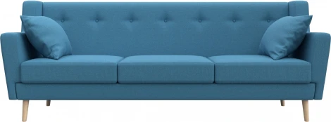 Диван кухонный прямой Брайтон 3 (Голубой/Рогожка) Лига Диванов арт.123186