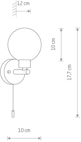 Бра с выключателем Nowodvorski Simi 8052 (220V, шар, IP44)
