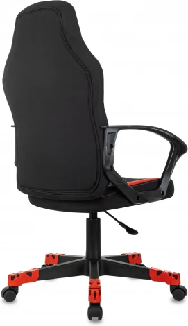 Кресло игровое Zombie 100 черный/красный ткань/эко.кожа крестов. пластик пластик черный
