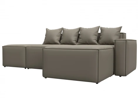 Диван угловой модульный Лига-063 угол правый (ДСП/Пластик/Экокожа/Бежевый) Лига Диванов 129788