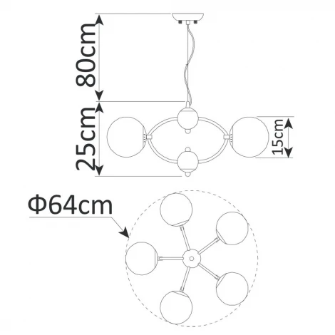 Подвесная люстра Arte Lamp Palla A9432SP-5CC
