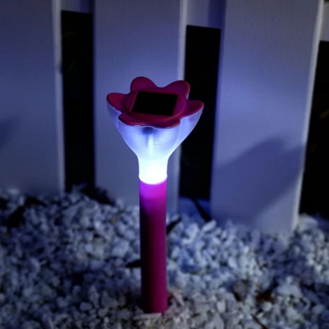 Грунтовый светильник на солнечной батарее Uniel USL-C-420/PT305 PINK CROCUS (LED, цветы, IP44)