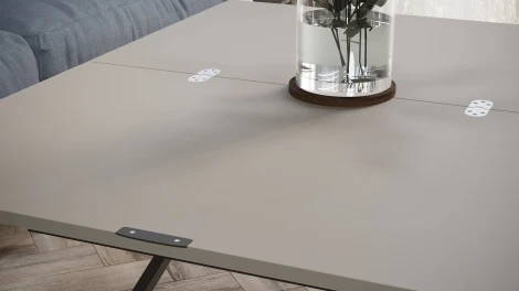 Стол универсальный трансформируемый Калифорния АНДРЭ Loft ЛДСП фантом/черный 5900681107