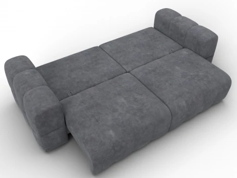 Диван прямой Лига-110 НПБ (ДВП,ДСП,ЛДСП,Брус,Фанера,Велюр/Темно-серый) Лига Диванов 136505