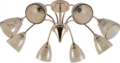 Потолочная люстра на штанге Escada Amelia 1129/8P 8x60Вт E27, металл/стекло, золото