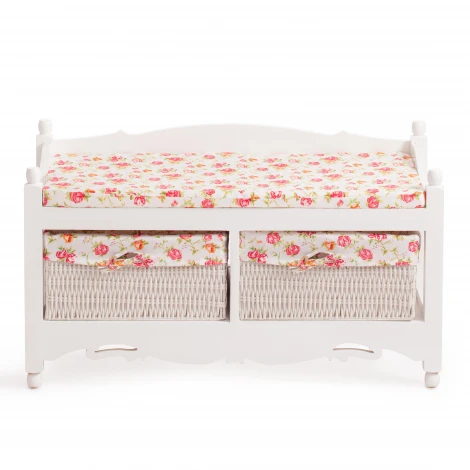 Обувница с 2-я корзинами Secret De Maison RIMI ( mod.TT-BH003 ) Белый (White) (МДФ+Павловния)