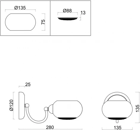 Бра Freya Astrid FR5072WL-01WG