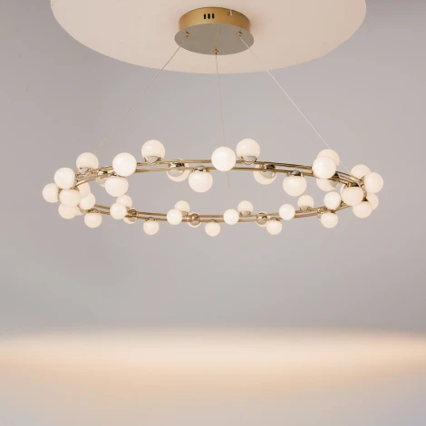Подвесной светильник Maytoni Tessara MOD081PL-L50G3K (LED, 220V, на тросе, шарики, кольцо)