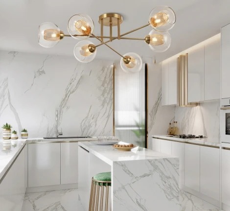 Потолочная люстра на штанге Arte Milano Neapolis-72880 272880/6 GD (220V, шар)