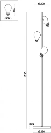Торшер Freya Evidence FR5372FL-03B (220V)