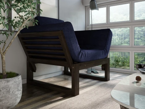 Кресло Arsko Балтик венге синяя рогожка