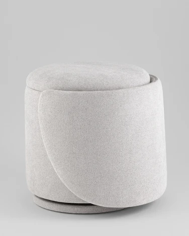 Пуф-трансформер Таунсвилл вращающийся с ящиком букле светло-серый Stool Group УТ000042269