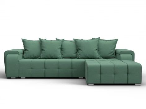 Диван угловой Лига-121 правый угол (ДСП,Брус,Рогожка/Зеленый) Лига Диванов 137344