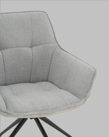 Кресло вращающееся Кимберли рогожка/замша серый Stool Group арт.УТ000041750