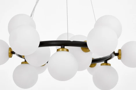 Подвесной светильник Lumina Deco Marsiada LDP 6033-15 BK+MD (220V, на тросе, шарики, молекулы)