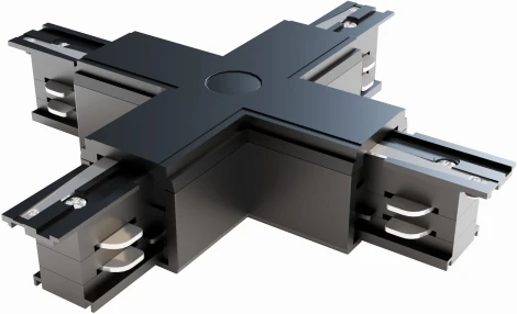 Коннектор Х-образный Trinity черный (трехфазный) Maytoni Technical TRA005CX-31B (220V)