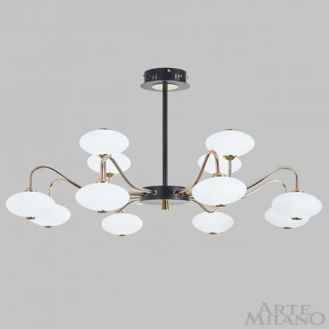 Потолочная люстра на штанге Arte Milano 273908/12 BK/GD (LED, 220V, шарики)