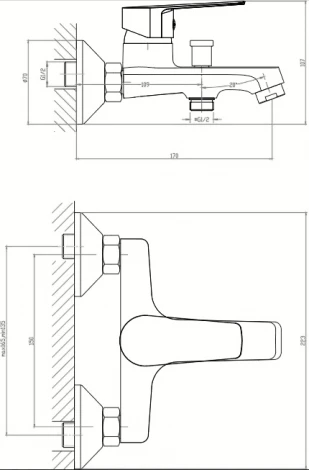 Смеситель 1 Orange Loop M26-100cr для ванны с душем