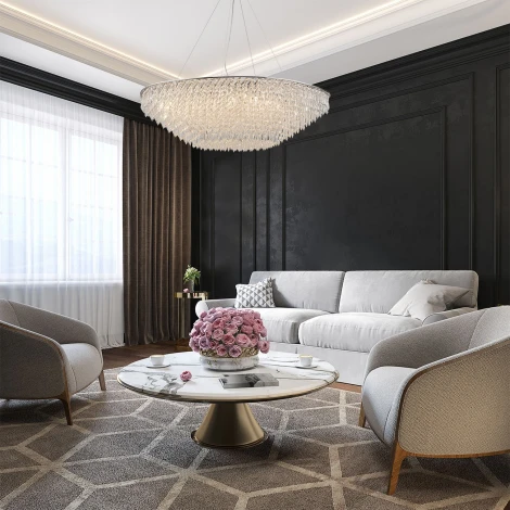 Подвесная люстра (12028/16PL Chrome) Indigo Intrigo V000370 (220V, хрусталь, на тросе)