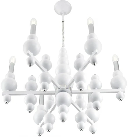 Подвесная люстра Lumion Nana 8260/6 белый/хром, металл E14 6*40W 220V (на цепи, свеча)