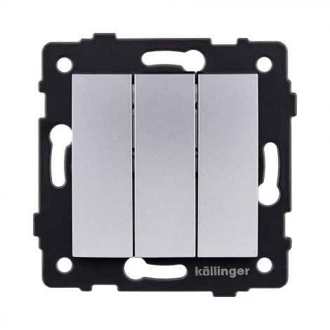 Выключатель 3-клавишный 10А/250В изогнутый, серый Kollinger REA-R-012GY для Aspekt, Eleganz, Reflex