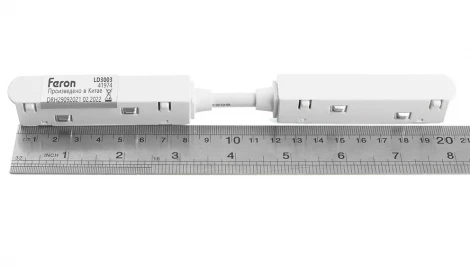 Прямой коннектор для низковольтного шинопровода, белый, Feron LD3003 41974