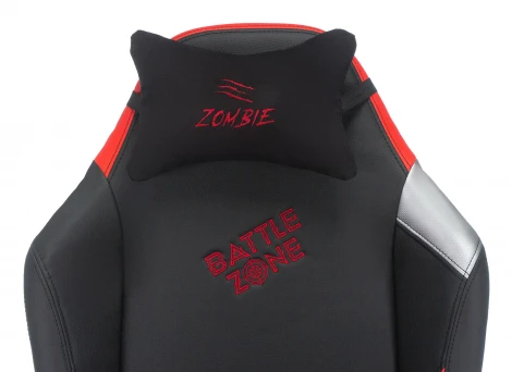 Кресло игровое Zombie HERO BATTLEZONE PRO черный/красный эко.кожа с подголов. крестовина пластик