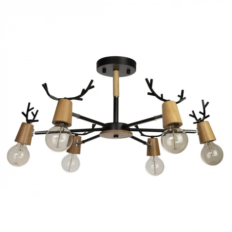 Потолочная люстра на штанге Loft IT Sven 10024/6 Black (220V, рога)
