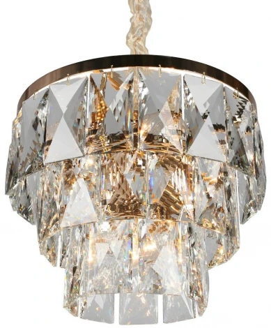 Подвесная люстра ярусная Omnilux 729 OML-72903-09 (220V, хрусталь, на цепи, круглые)