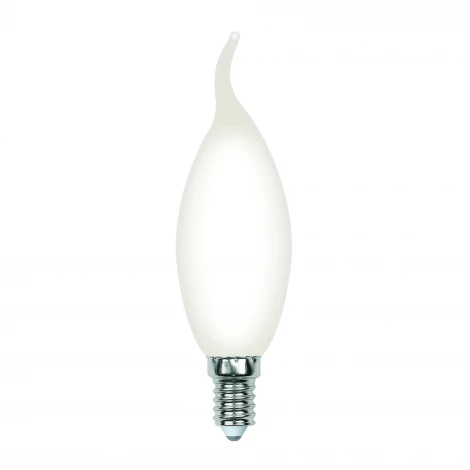 Лампа светодиодная, форма "свеча на ветру", матовая, теплый белый свет (3000К) Volpe Optima Филамент LED-CW35-7W/3000K/E14/FR/SLF