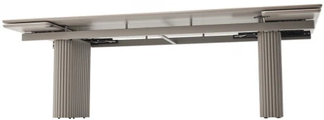 Стол АДАЖИО 240 (320) см ЭЛЛИПС цвет ОНИКС (VARESE ONICE), керамика / Латте каркас M-City 64581