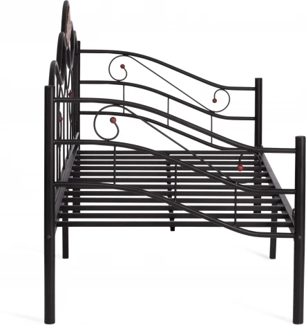 Кровать Tetchair Federica (Дерево гевея,Металл/Красный дуб,Черный) 20104