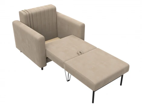 Кресло Лига-070 (ЛДСП,Брус,Фанера/Дерево/Велюр/Бежевый) Лига Диванов 132556