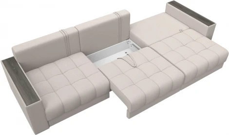 Диван прямой с декором Лига-049 НПБ Лонг Лига Диванов (Замша) арт.128446