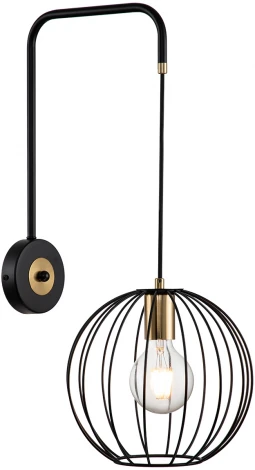Бра Quebec 10176/1A E27*60W Black/Brass (220V, шар)