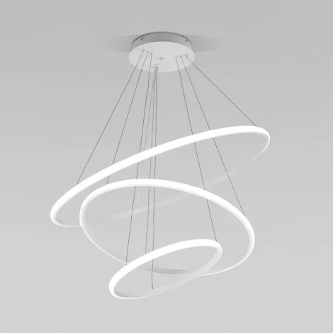 Подвесной светодиодный светильник ярусный Collars 90264/3 белый Eurosvet (регулировка яркости, 220V, пульт управления, на тросе)