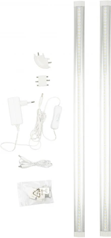 Светильник светодиодный для мебели набор из 2-х шт. ULM-F45-2x6W/4500K IP20 SILVER (220V, выключатель)