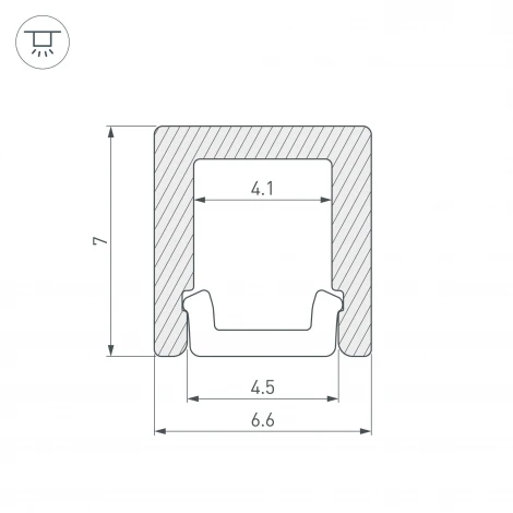 Профиль ARH-MICRO-0607-2000 ANOD (Arlight, Алюминий) 036398