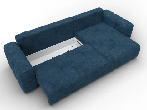 Диван угловой Лига-110 НПБ угол универсальный (ДВП,ДСП,ЛДСП,Брус,Фанера,Велюр/Синий) Лига Диванов 136526
